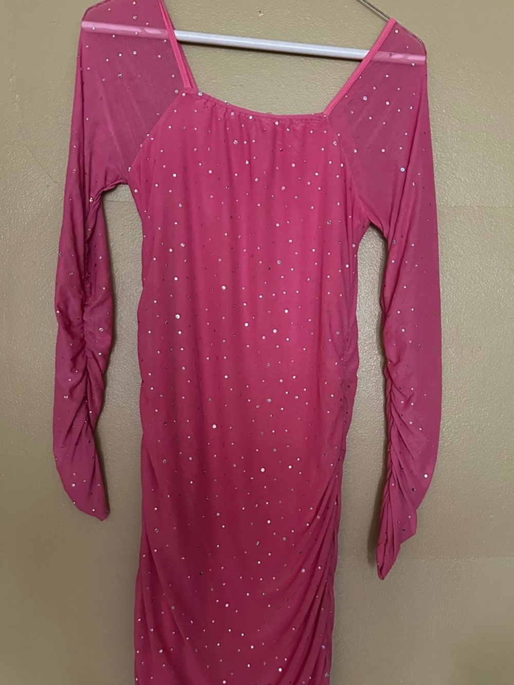 SHEIN Pink Sequin-Accent Teen Dress